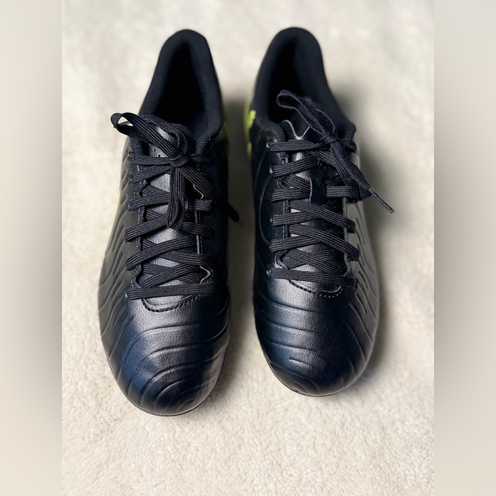 Nike Men's Black Athletic Soccer Shoes with Neon Accent